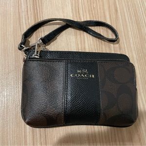 Coach double pocket wristlet wallet